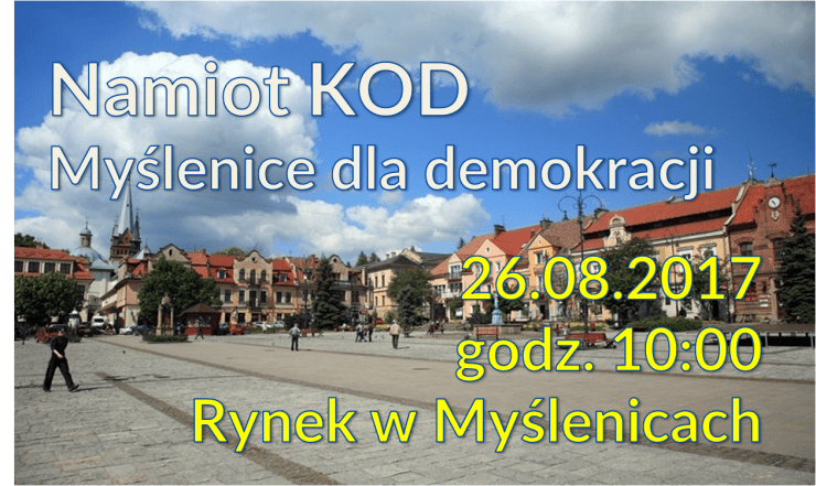 Namiot KOD. Myślenice dla demokracji. Akcja informacyjna