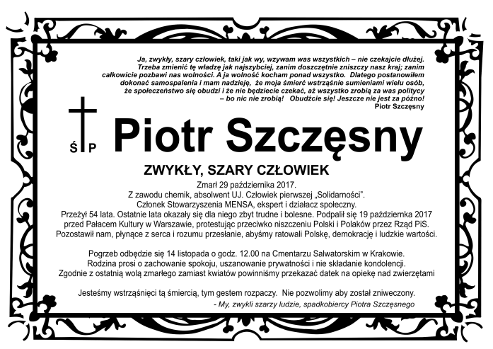 Pogrzeb Piotra Szczęsnego