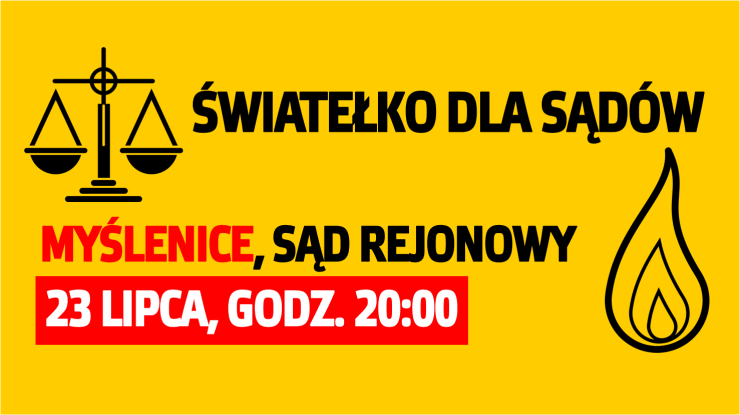 Światełko dla sądów. Cichy protest w Myślenicach