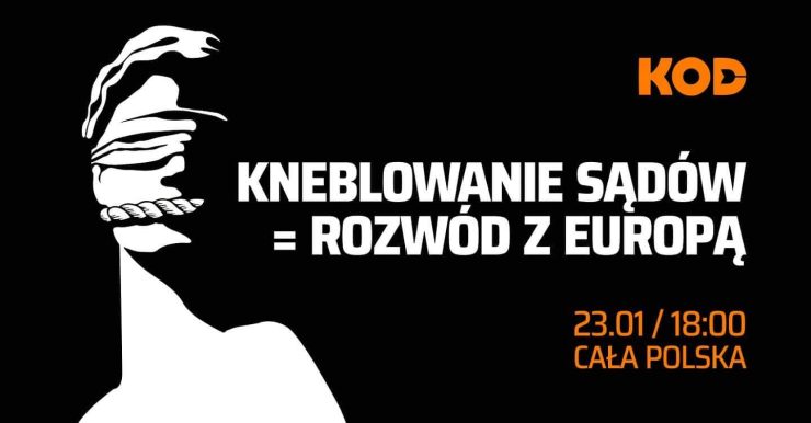 Cała Małopolska: Kneblowanie sądów = rozwód z Europą - protest (lista miejsc)