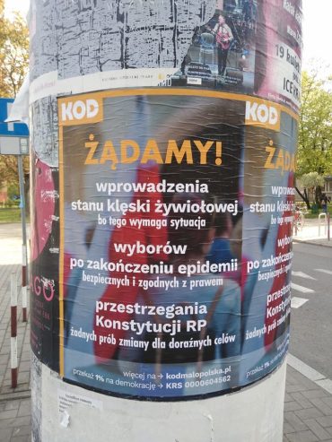 Akcja KOD Małopolskie - żądamy przełożenia wyborów