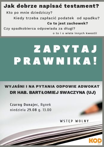 Zapytaj prawnika! - Czarny Dunajec