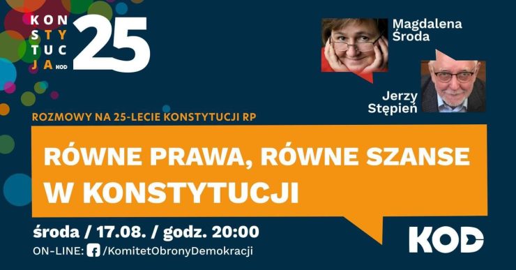 Rozmowy w 25-lecie Konstytucji RP – Równe prawa, równe szanse w Konstytucji? (nowy termin)