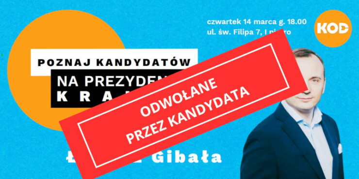 Kandydat na prezydenta Krakowa – Łukasz Gibała odwołał spotkanie